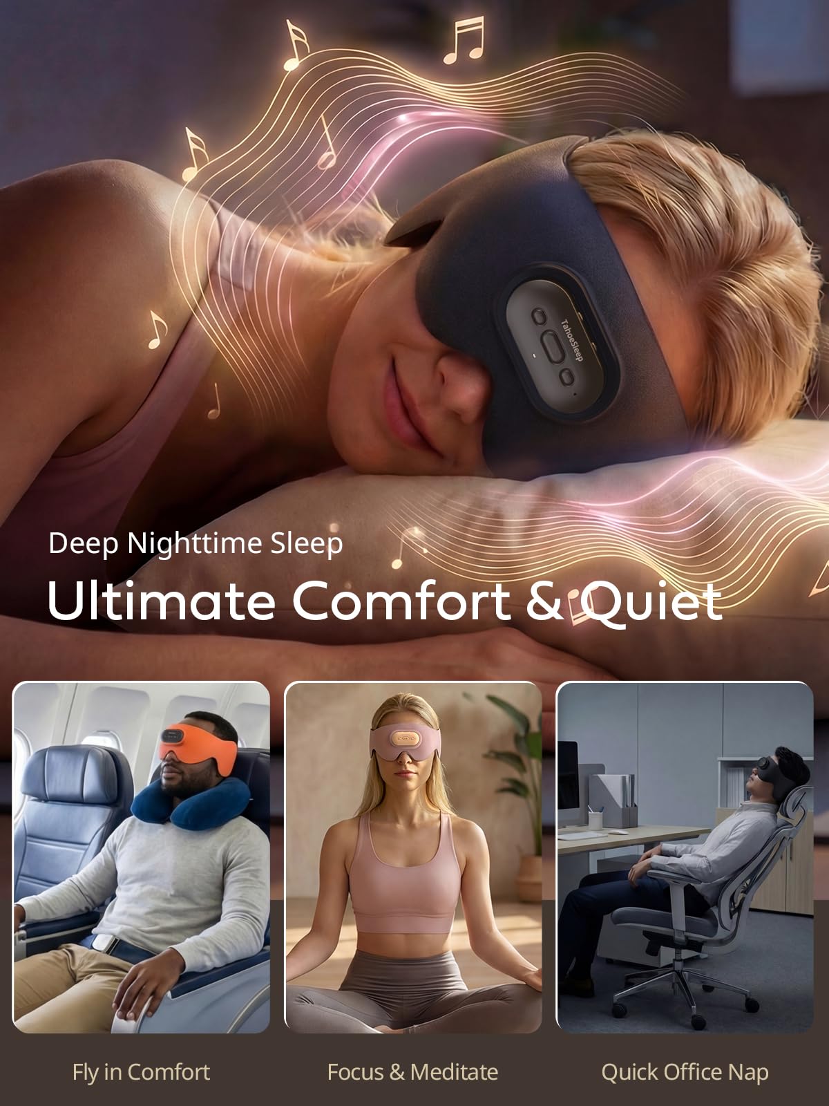 Ultra-Thin Adjustable Sleep Mask with Bluetooth 5.4 R898