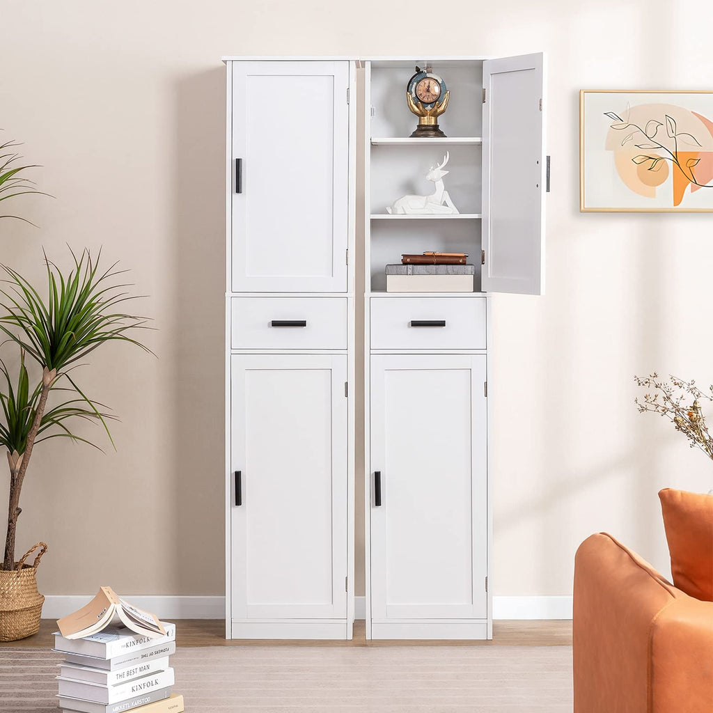 67'' Tall White Storage Cabinet with 4 Shelves & 2 Doors K22914