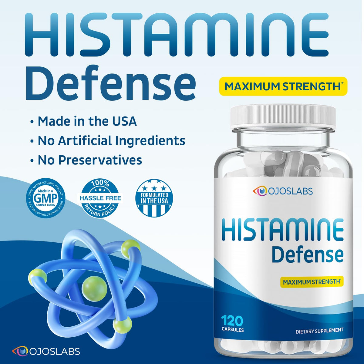 120 Capsules Natural D-Hist Supplement A4573