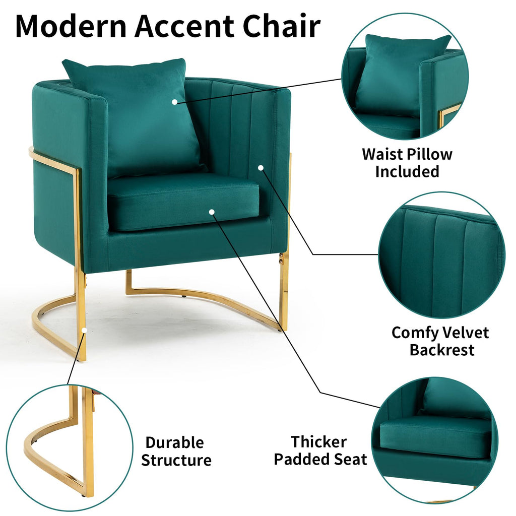 Velvet Accent Chairs Set of 2 Green Y806