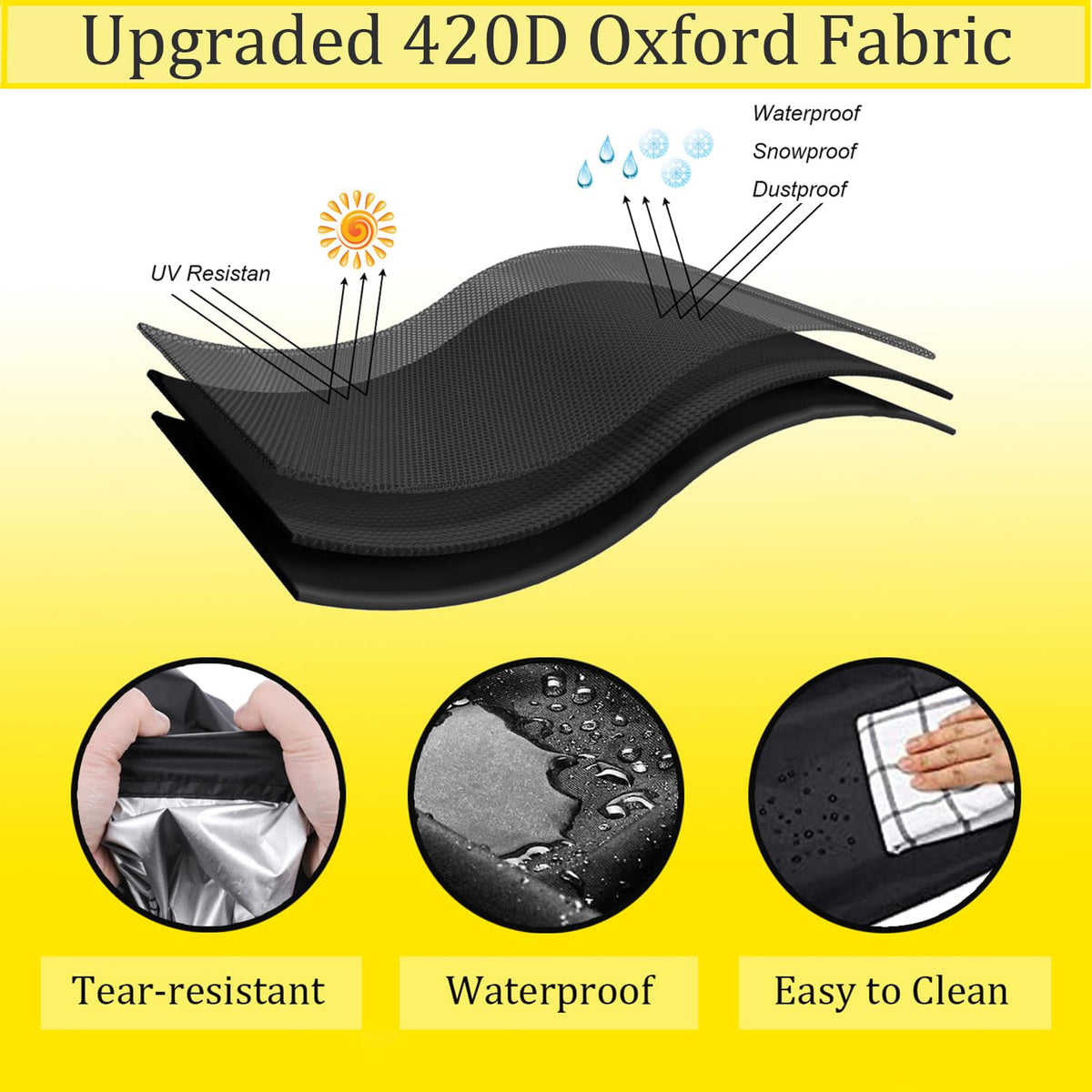 Waterproof Outdoor Furniture Cover 420D, 47"L x 22"W x 30"H Black O186