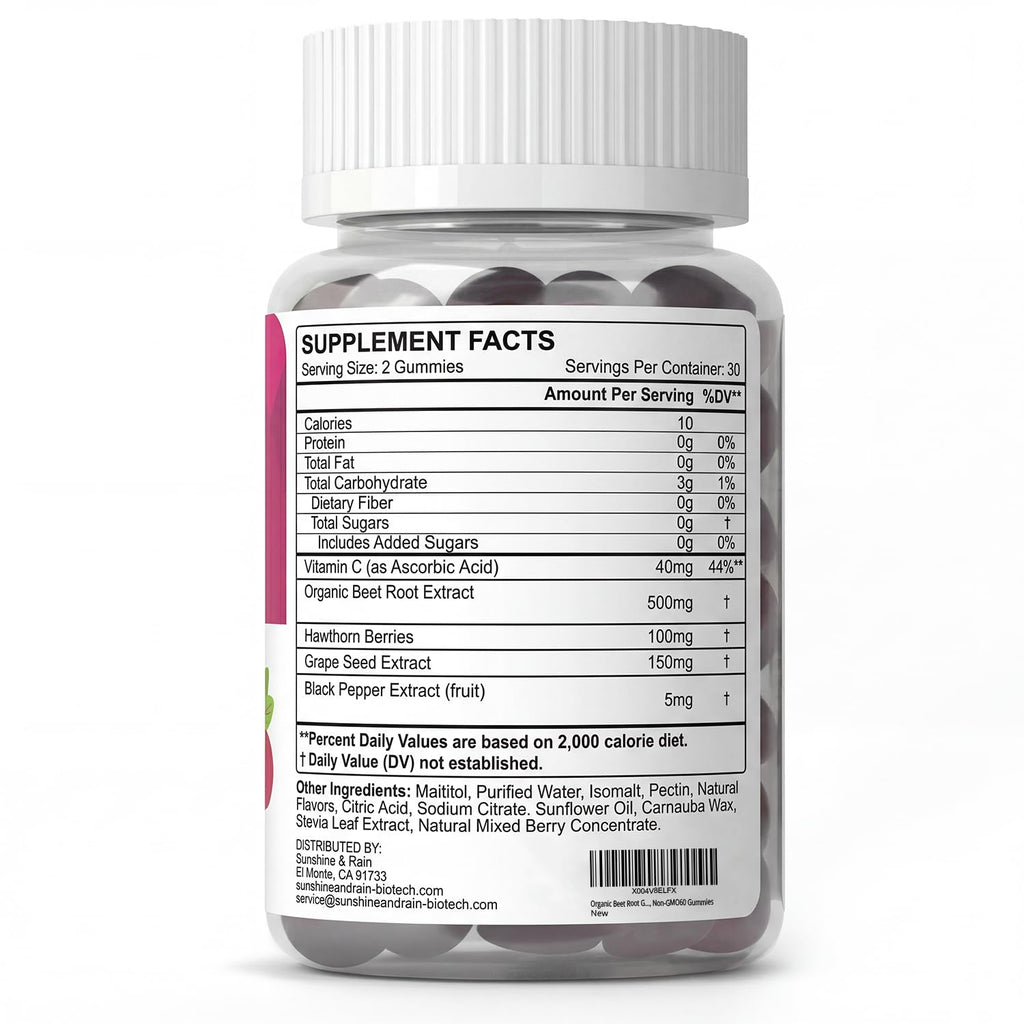 Organic Beet Root Gummies 60 Count U560