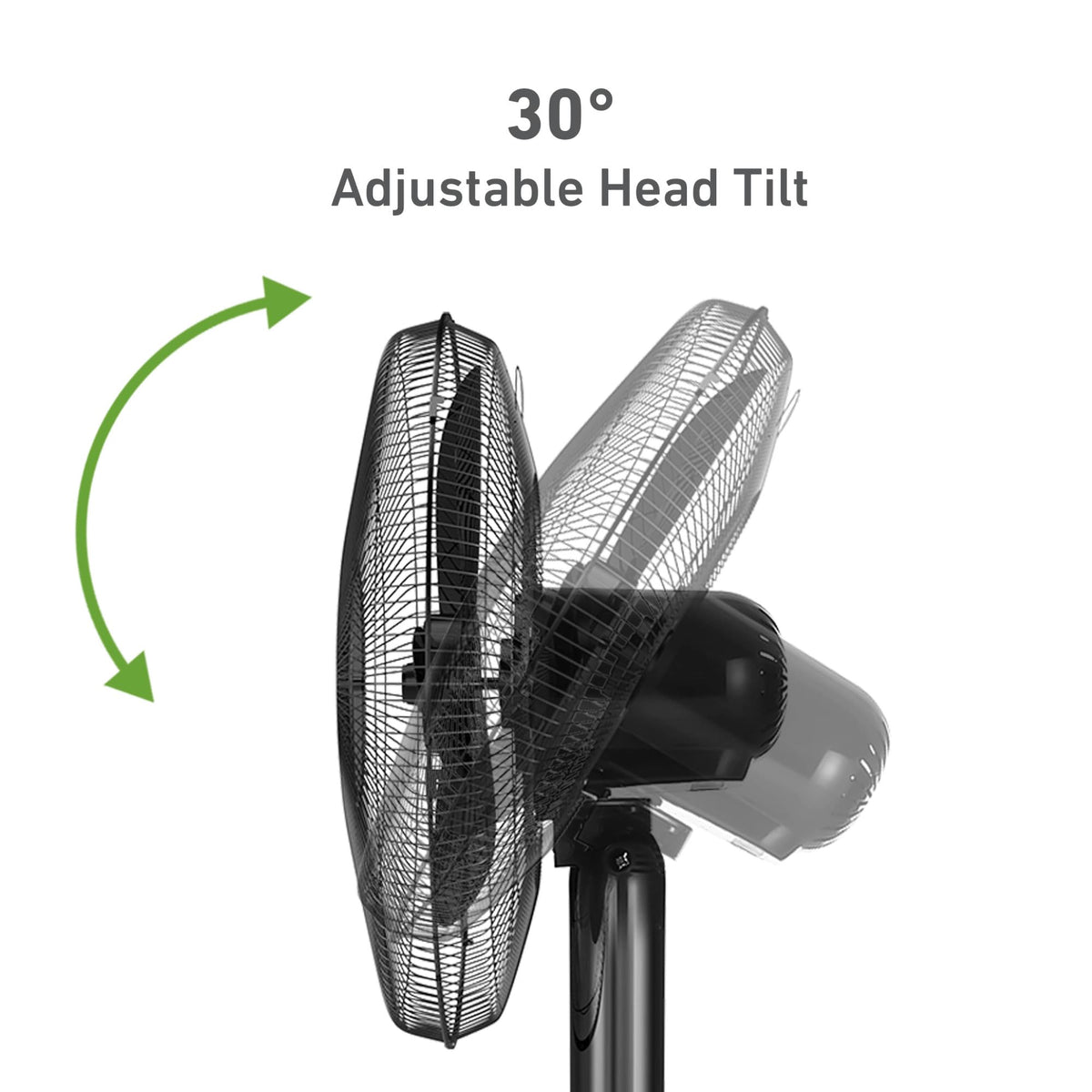 16" Digital Stand Fan, 80° Oscillation, 3 Speeds, Remote Control, Black E492005