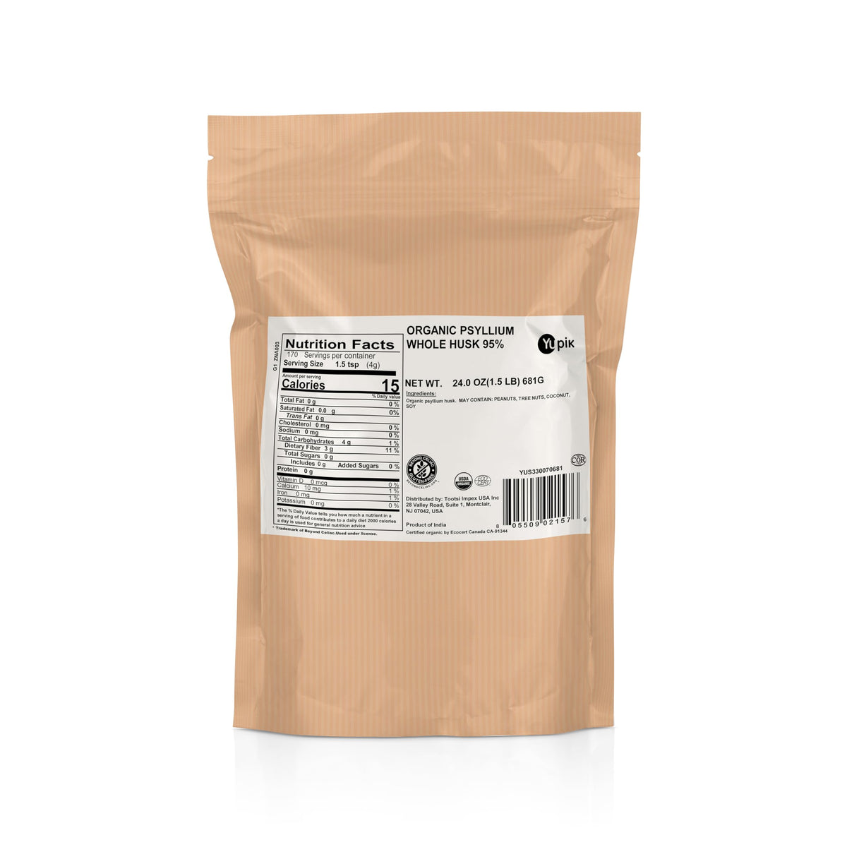Organic Whole Husk Psyllium 24 Oz L389693