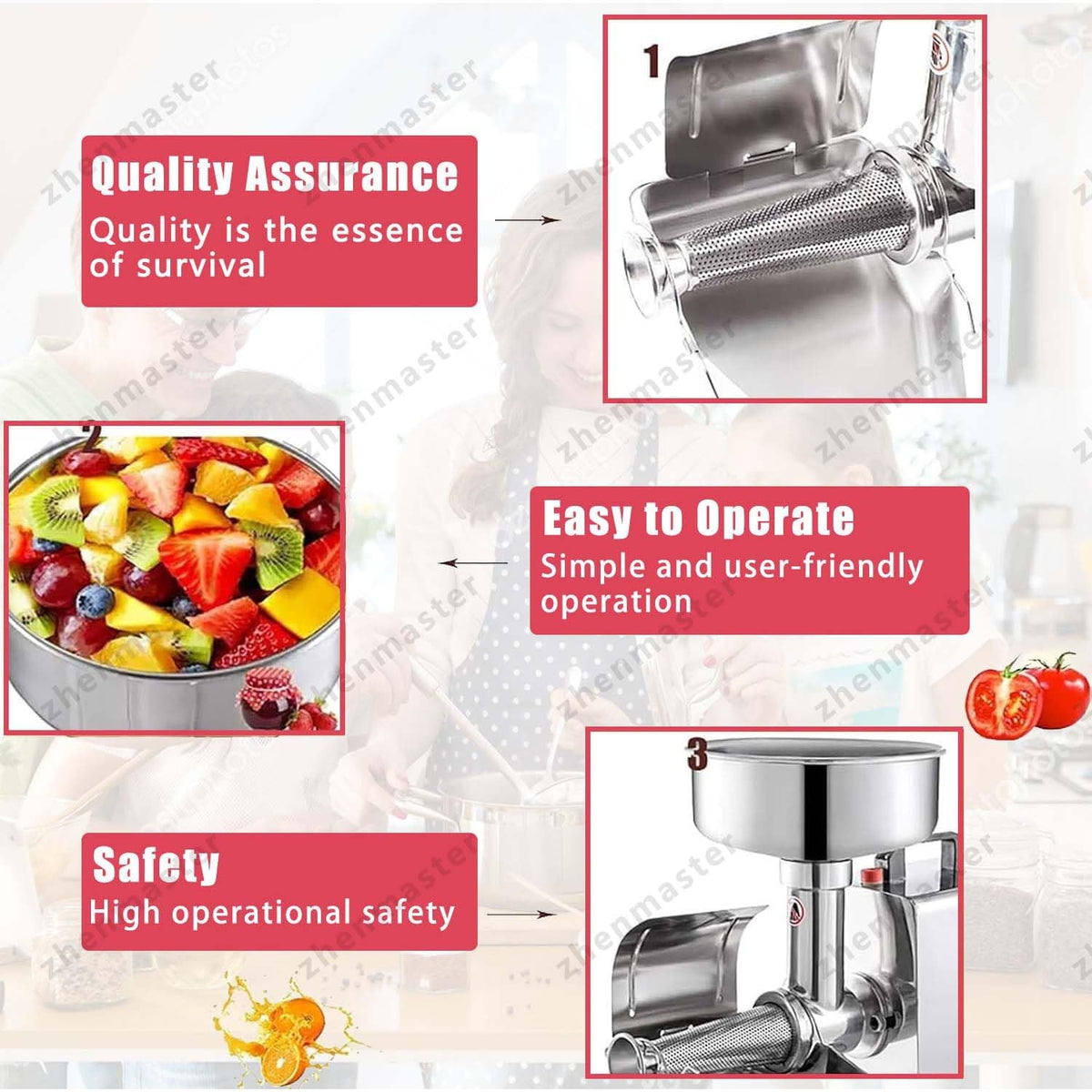 450W Electric Tomato Strainer with Seed Separator W2442