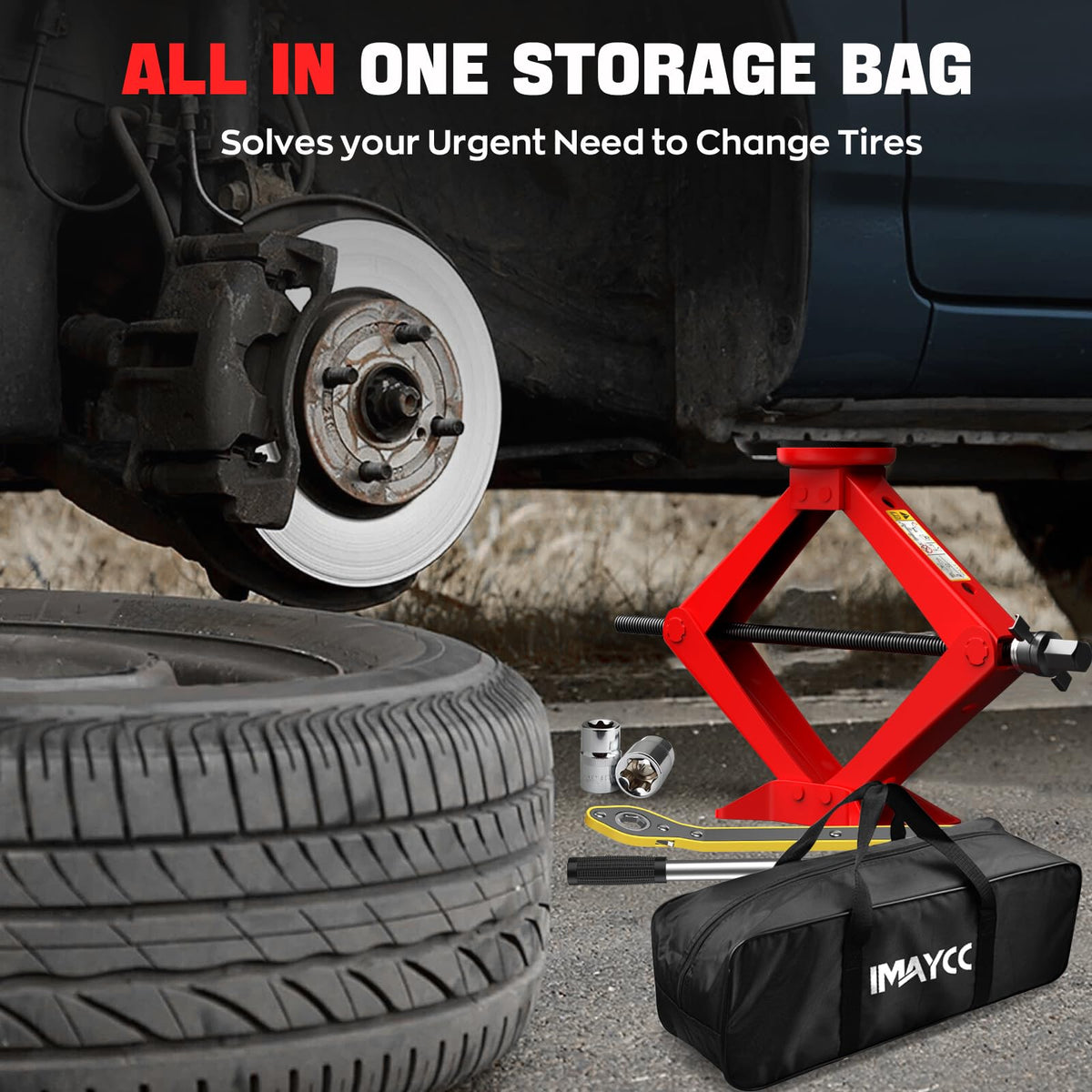 2.5 Ton Car Jack Kit with Lug Wrench Y34215