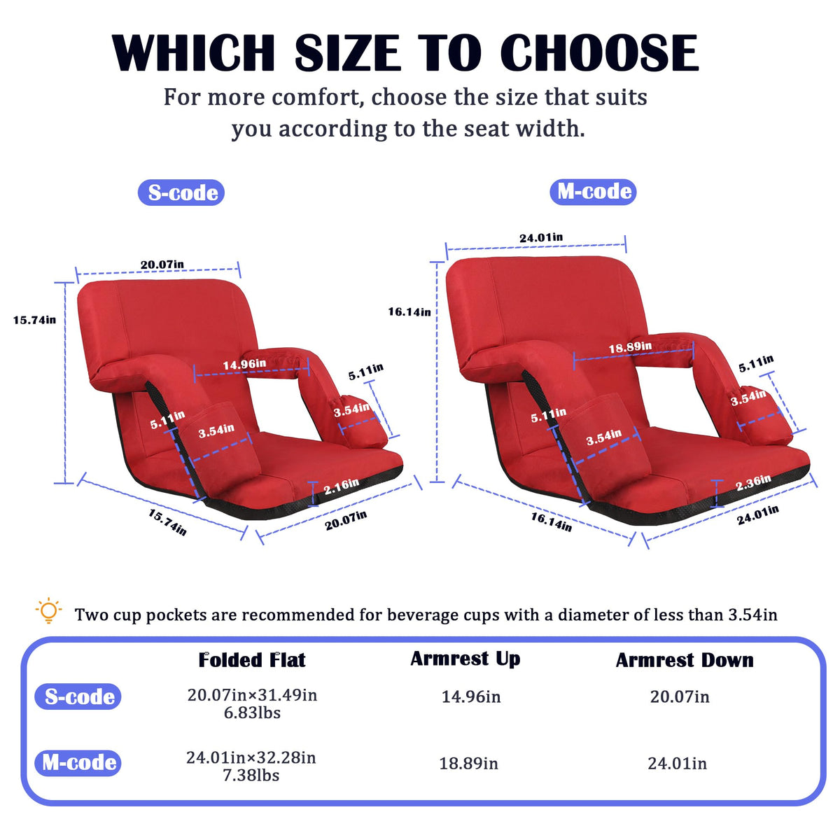 Reclining Bleacher Chair with Back Support Z926423