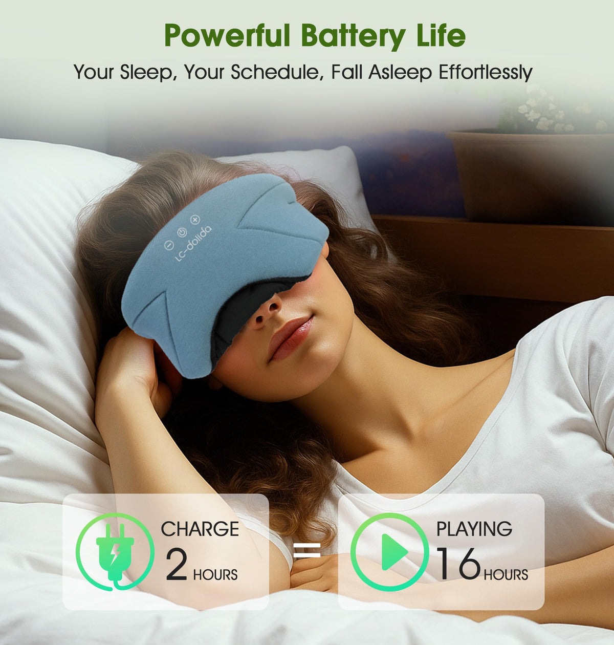 Soft Bamboo Cotton Bluetooth Sleep Mask with Headphones S34584