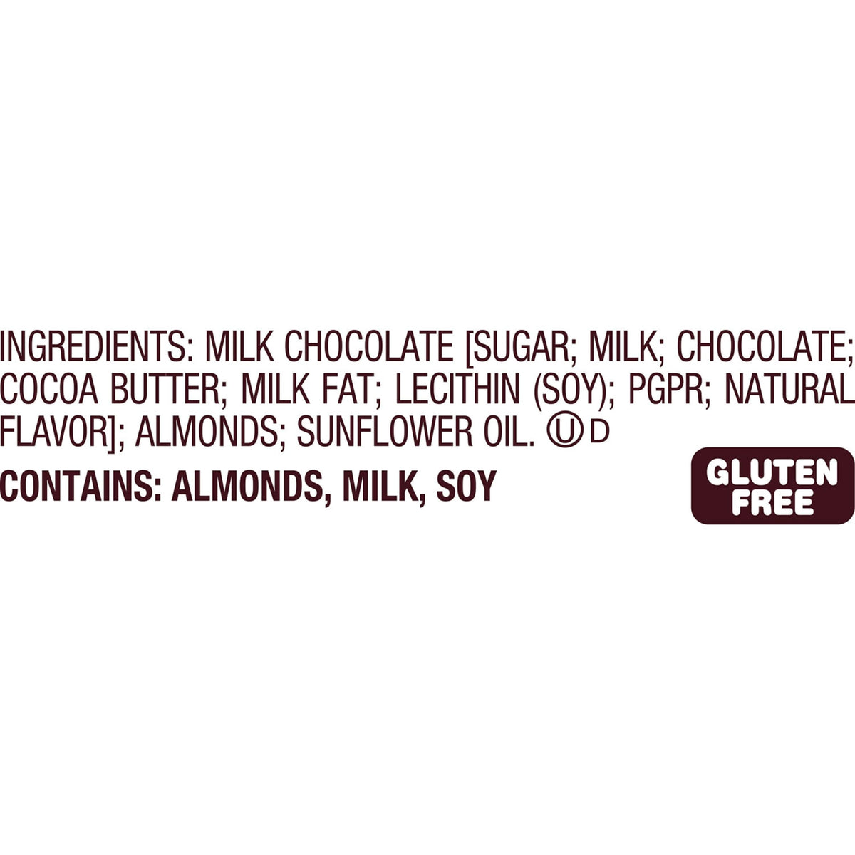 Milk Chocolate with Whole Almonds Candy Bars 1.45 oz 36 Count K152