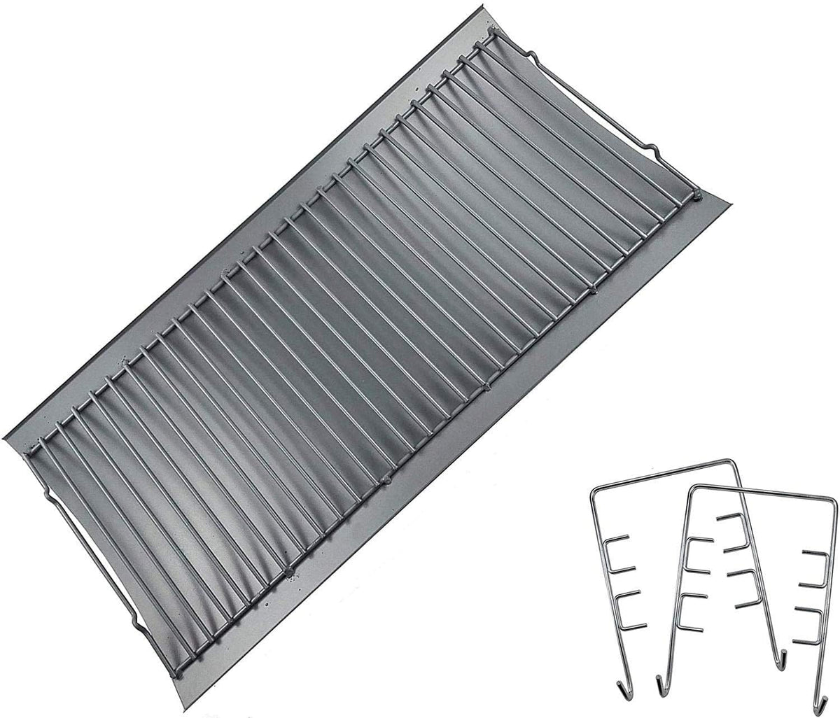 27 Inch Ash Pan Replacement with 2pcs Fire Grate Hangers D9421