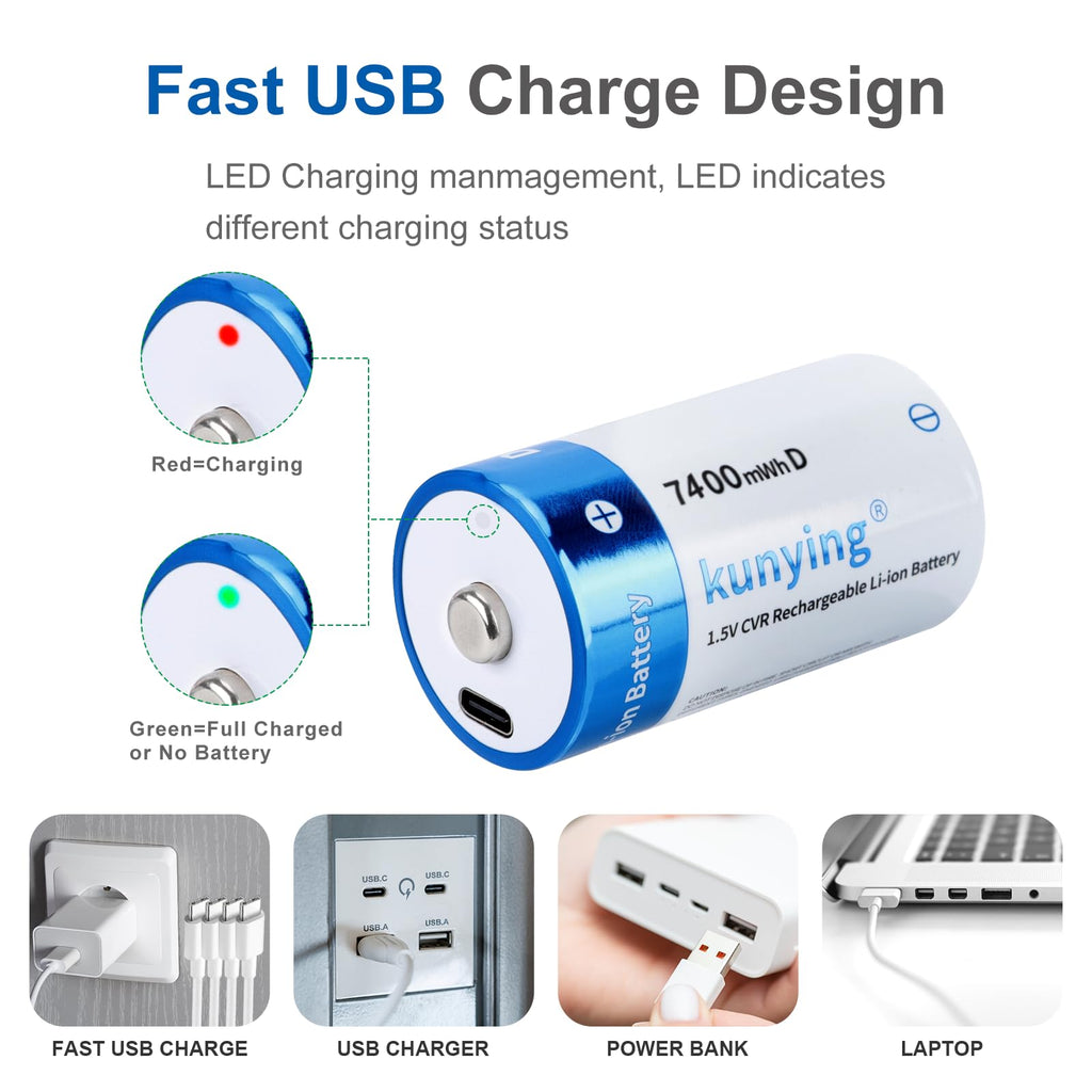 Rechargeable D Batteries with Charging Z4123