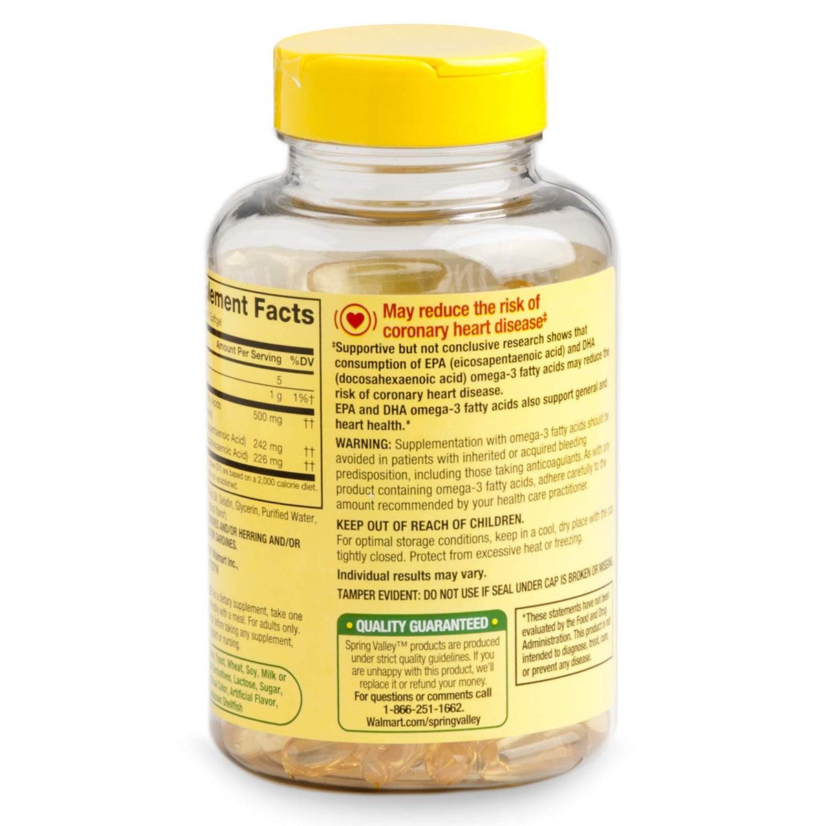 Omega-3 500 mg Fish Oil Lemon 120 Softgels V100