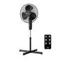16" Digital Stand Fan, 80° Oscillation, 3 Speeds, Remote Control, Black E492005