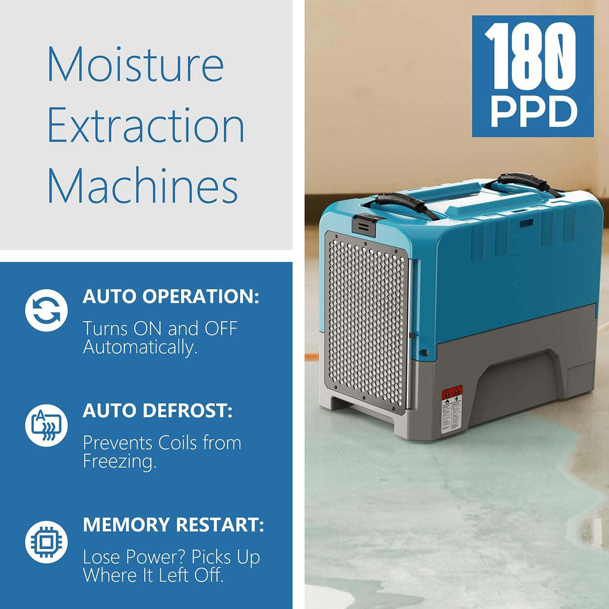 180 PPD Commercial & Industrial Dehumidifier with Pump X53378