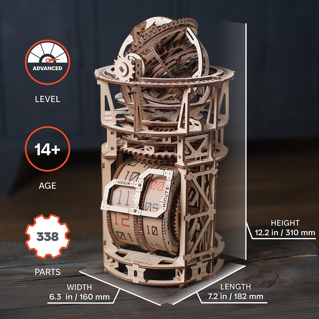 Wooden 3D Puzzle Mechanical Clock Kit K820