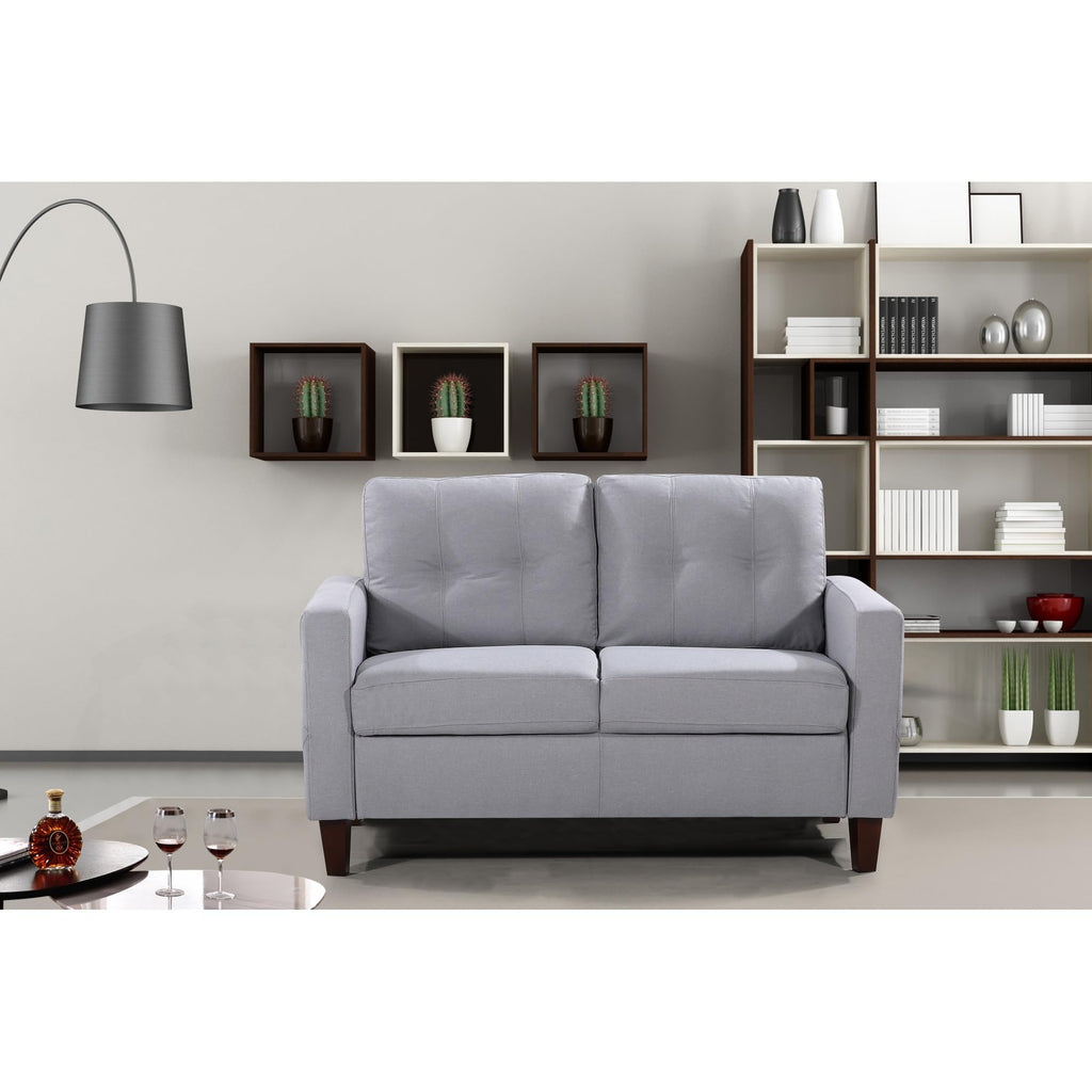 Light Gray Tufted Upholstered Loveseat F36998