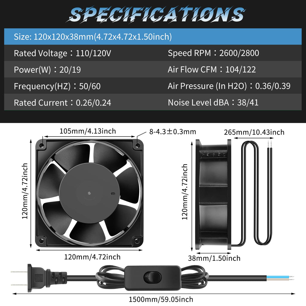 110V 120mm AC Axial Cooling Fan H119786