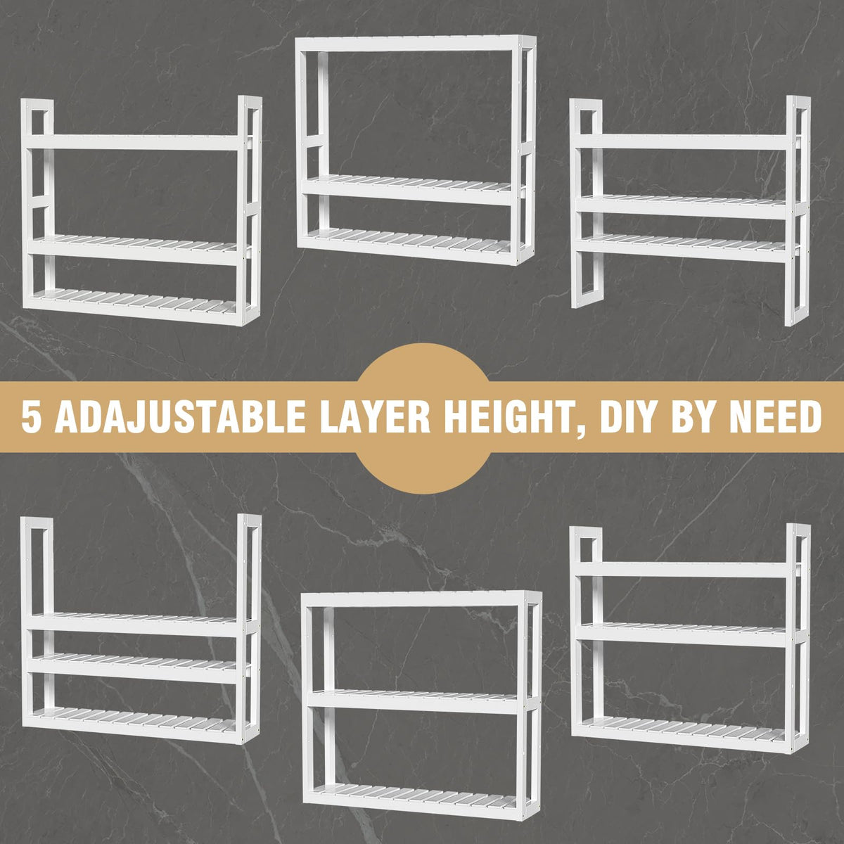 White 3 Tier Bamboo Bathroom Shelves U25453