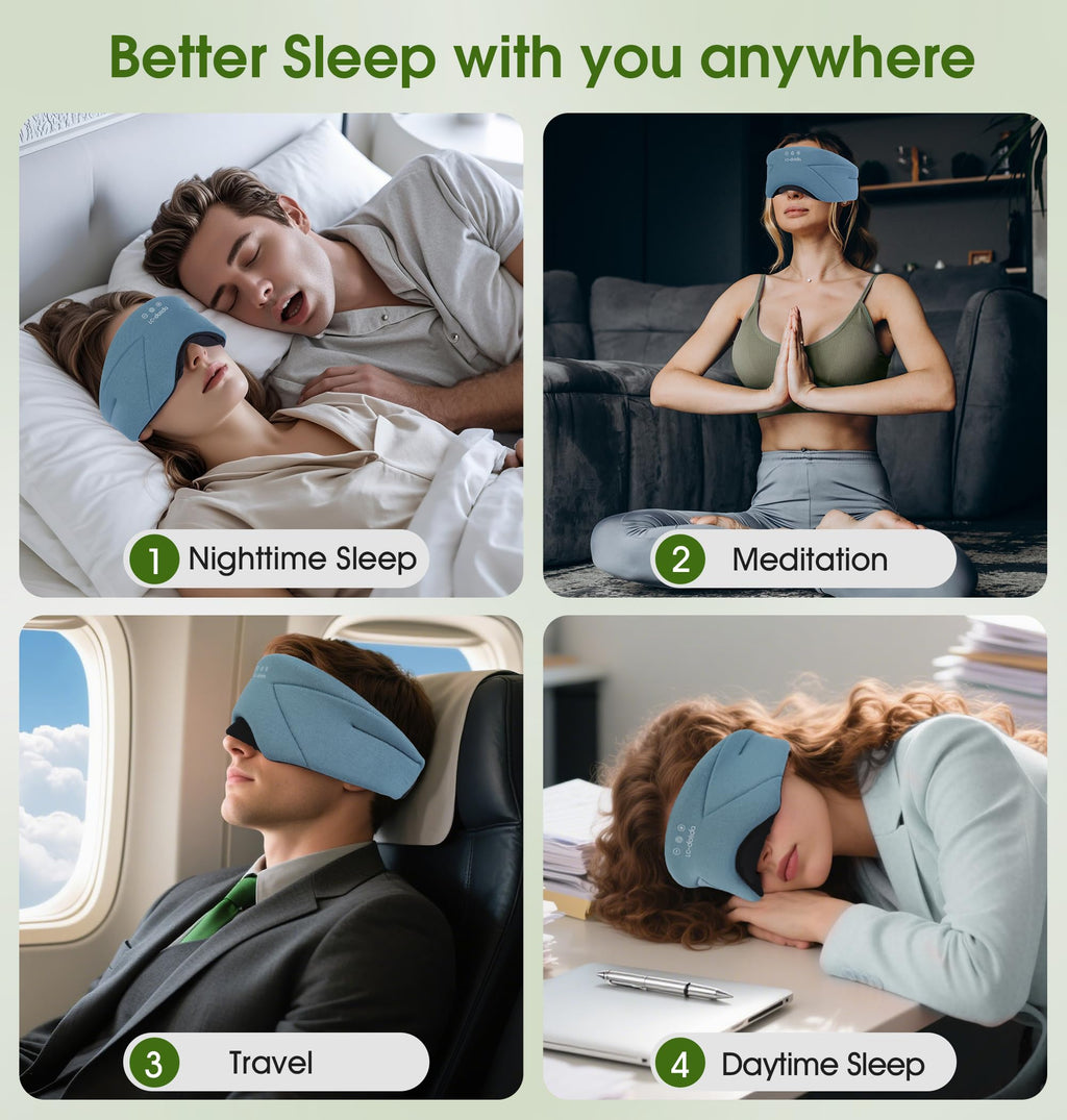 Soft Bamboo Cotton Bluetooth Sleep Mask with Headphones S34584