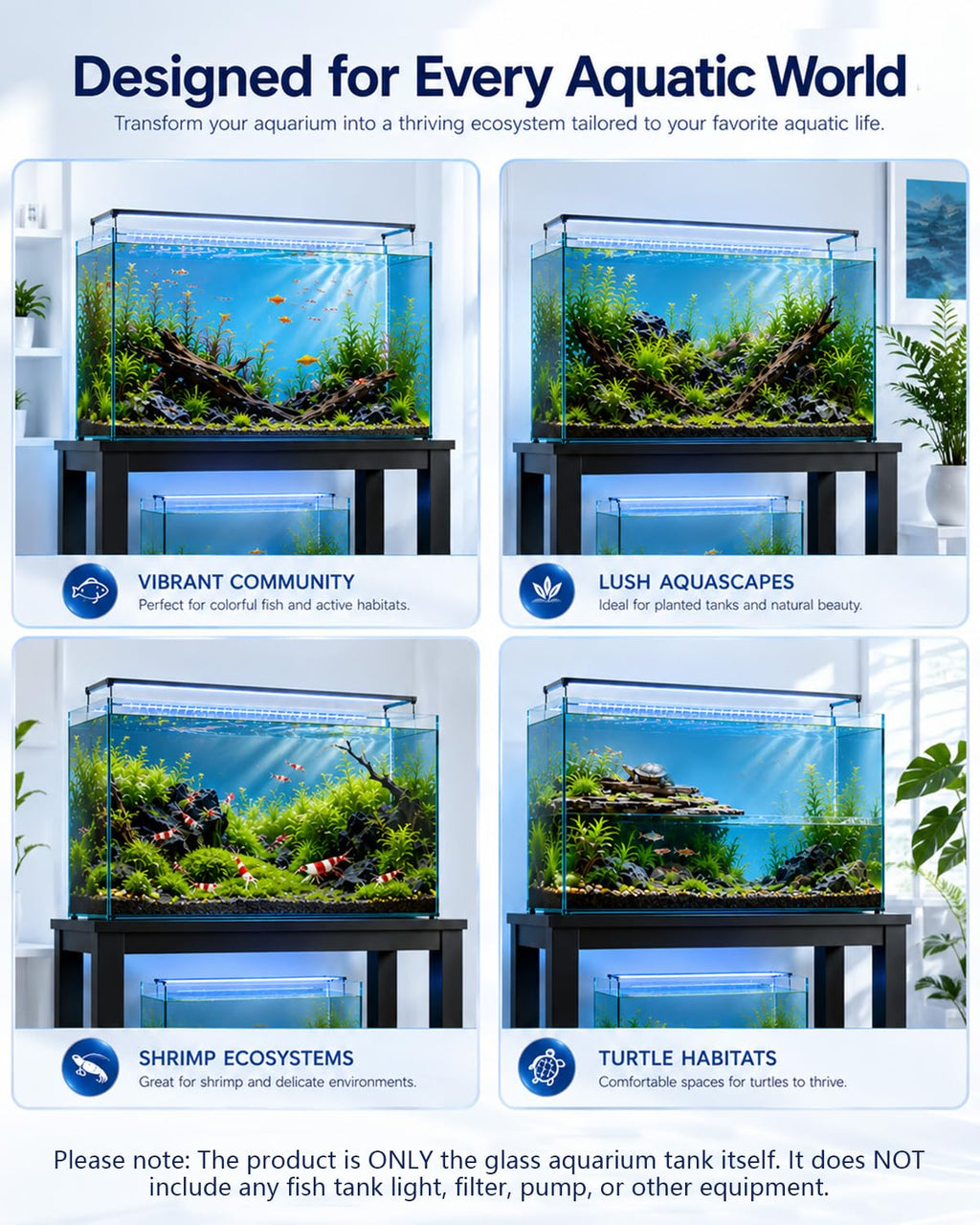 6 Gallon Glass Fish Tank Aquarium Y5568