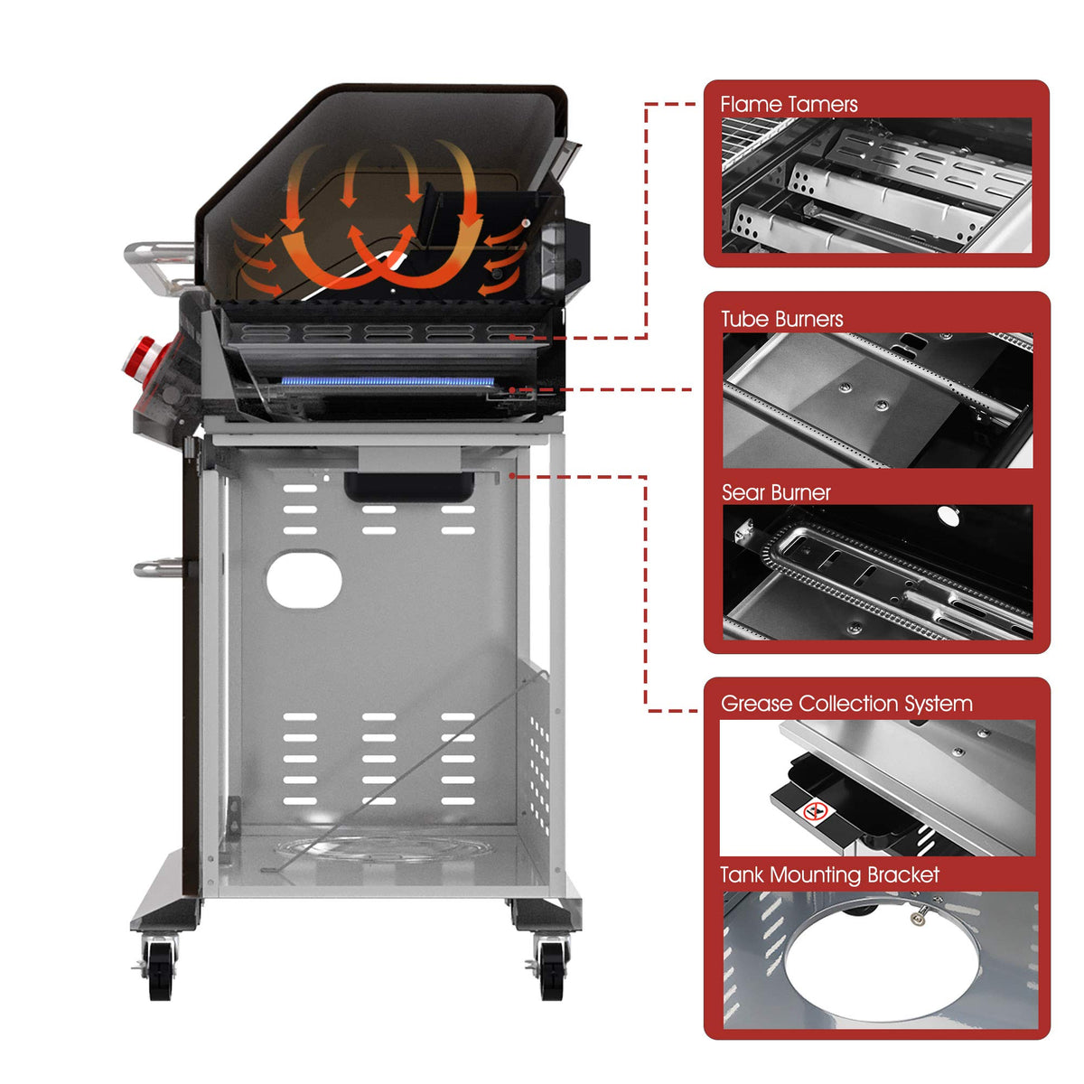 5-Burner Propane Gas Grill with Side Burner G397242