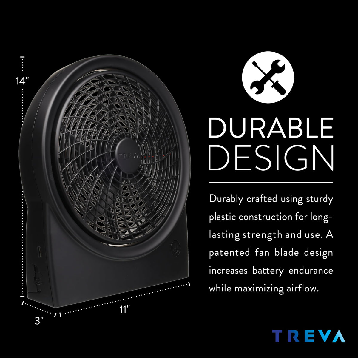 Rechargeable Battery Powered 3-Speed Personal Fan V317198