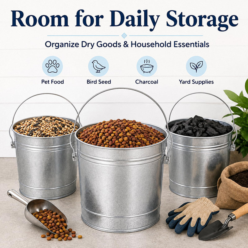 Galvanized Steel Airtight Storage Jar with Locking Lid C6618