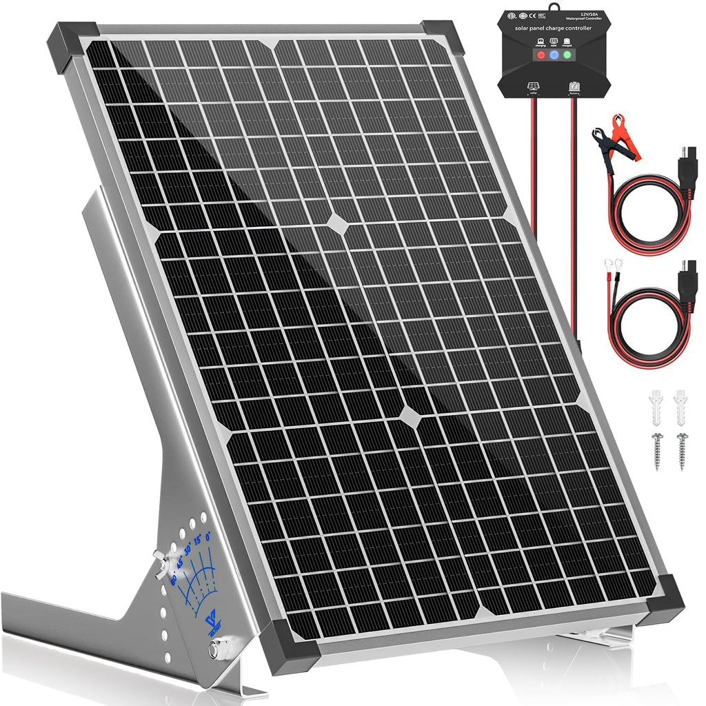 30W Solar Panel Kit 12V Battery Trickle Charger J437