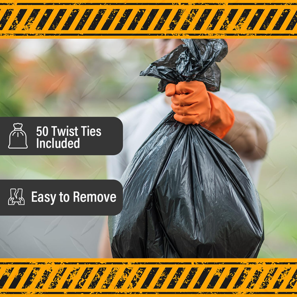 55 Gallon Heavy Duty 3 Mil Black Trash Bags 50 Ct H64898