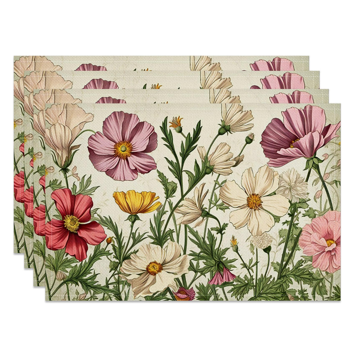 Floral Linen Placemats Set of 4 V393457