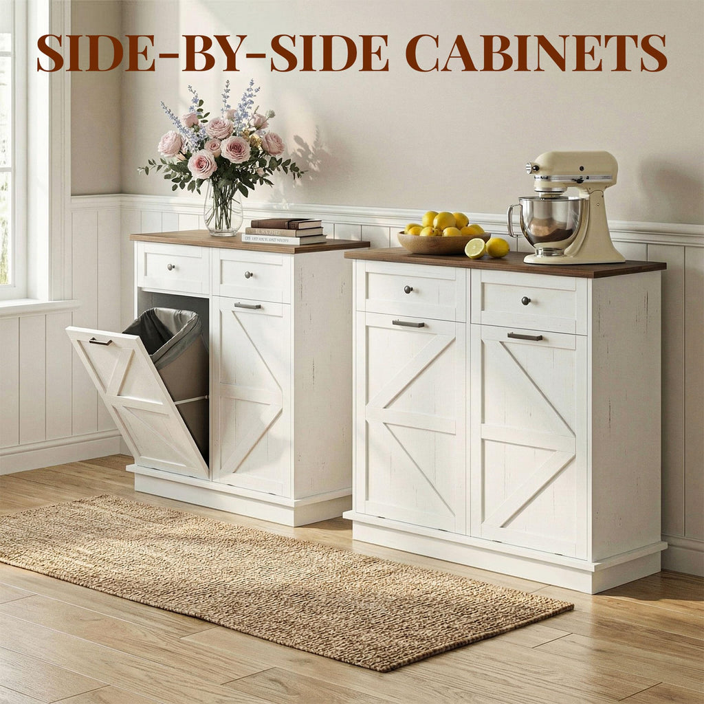 10 Gallon Double Tilt Out Trash Can Cabinet R391425