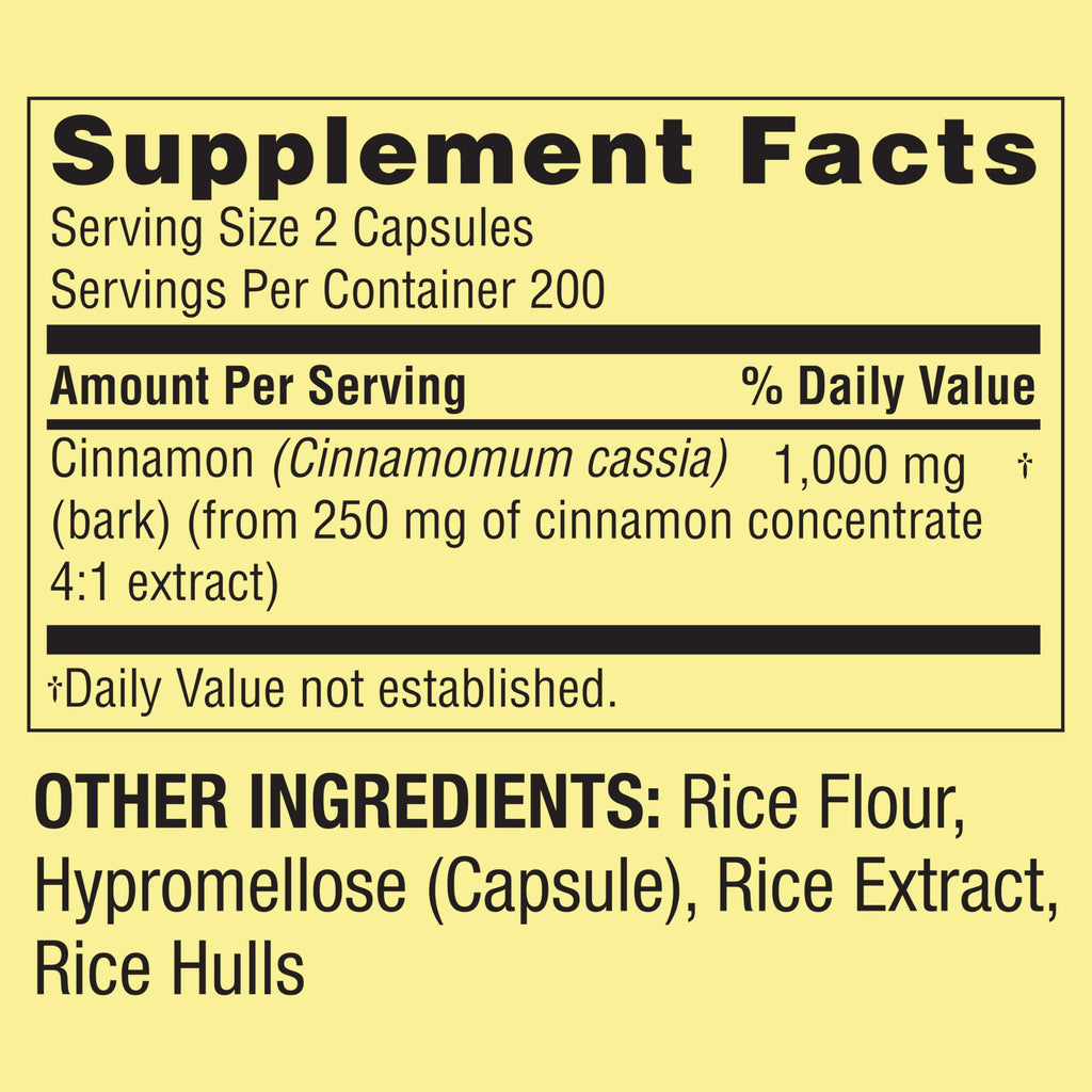 Cinnamon 1000 mg 400 Count Dietary Supplement F728934