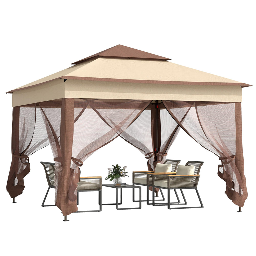 11' x 11' Pop Up Canopy with Removable Zipper Netting Z1917