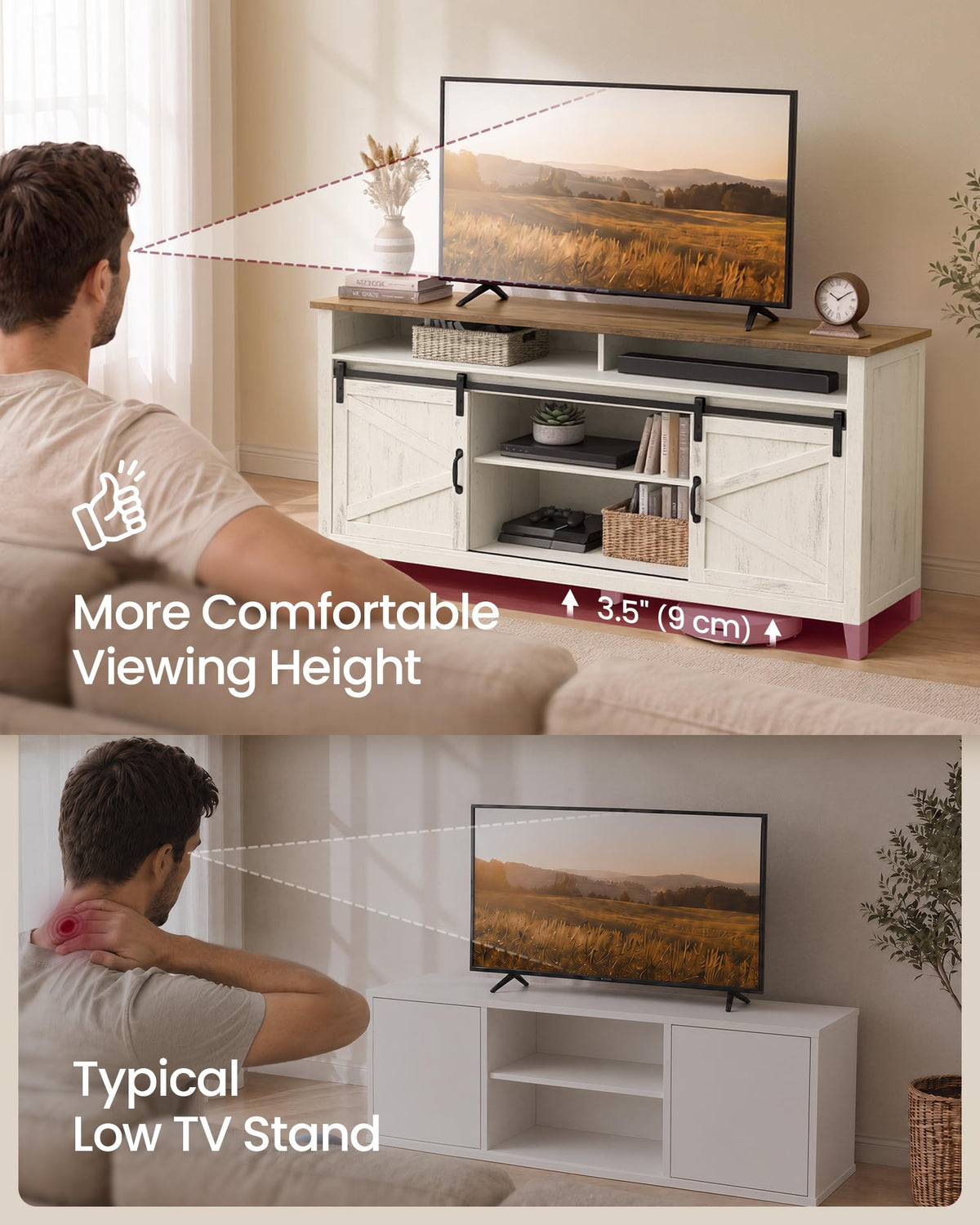 Tall Farmhouse TV Stand with Door I26814