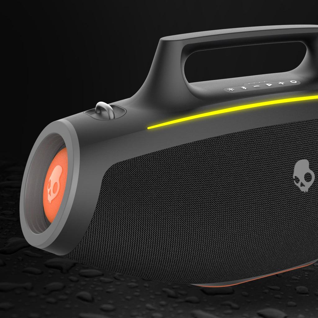 Water-Resistant Wireless Portable Bluetooth Boombox Speaker with LED Lightshow R7358