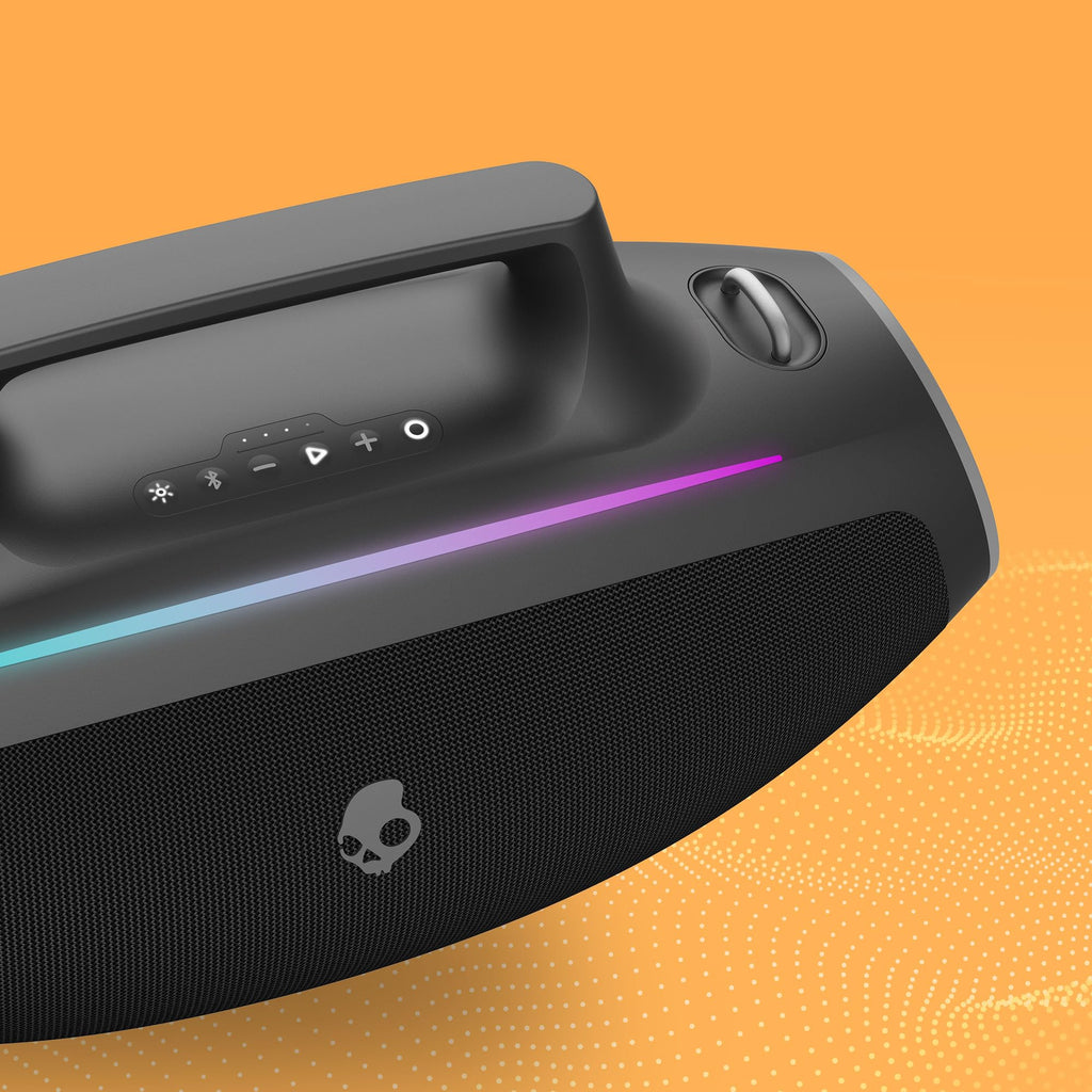 Water-Resistant Wireless Portable Bluetooth Boombox Speaker with LED Lightshow R7358