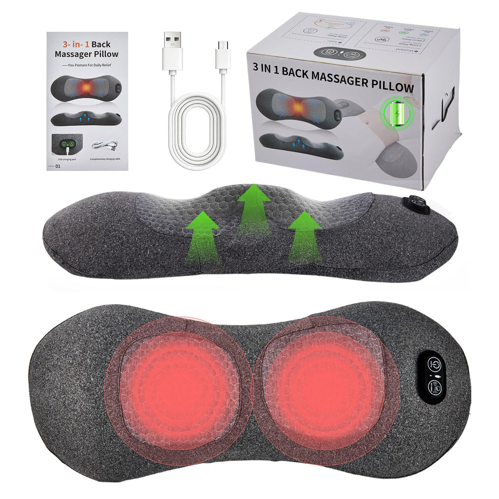 Back Massager with Heat, Vibration, Airbag Stretch J979