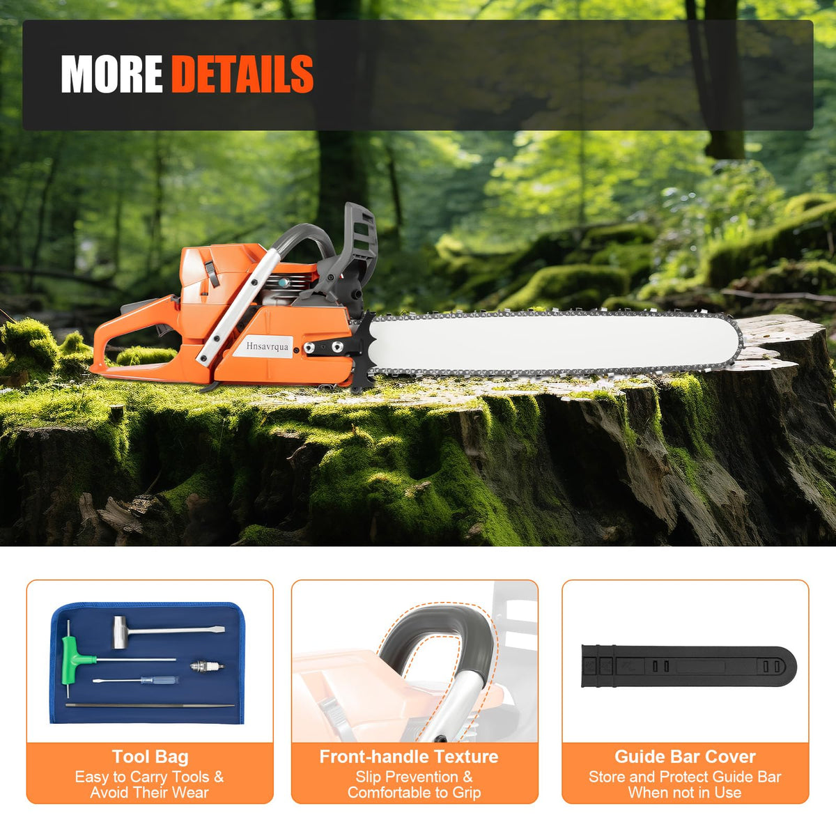 24 Inch 71.8CC 2-Stroke Gas Chainsaw I325