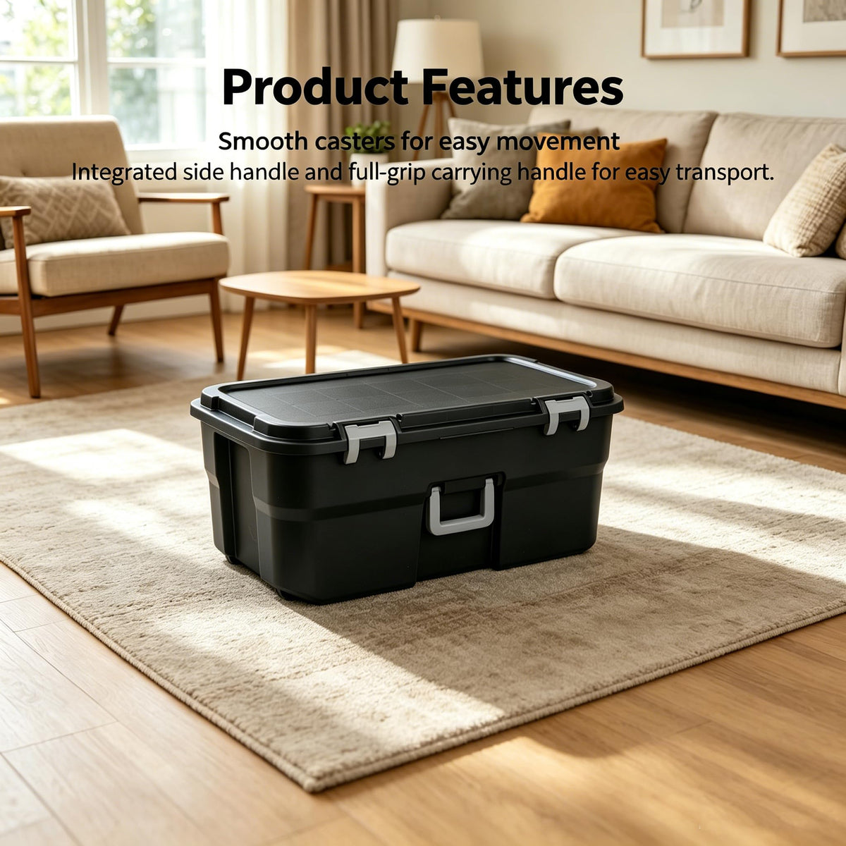 Black 22 Gal Wheeled Polypropylene Storage Trunk B772582
