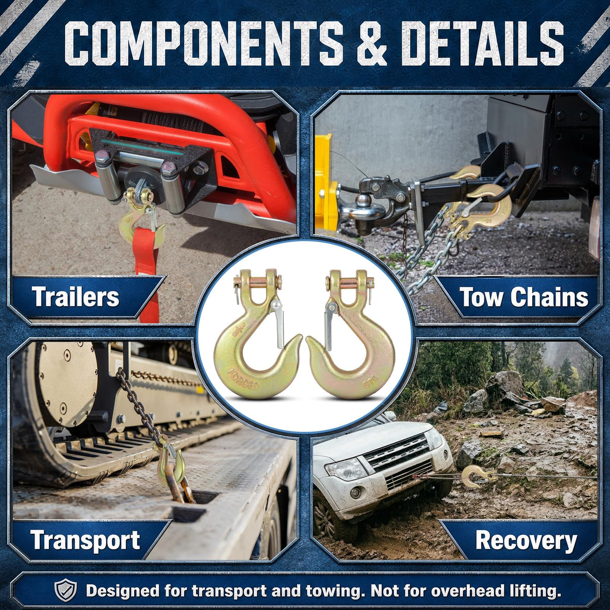 3/8" Heavy Duty Clevis Slip Hook with Safety Latch G648