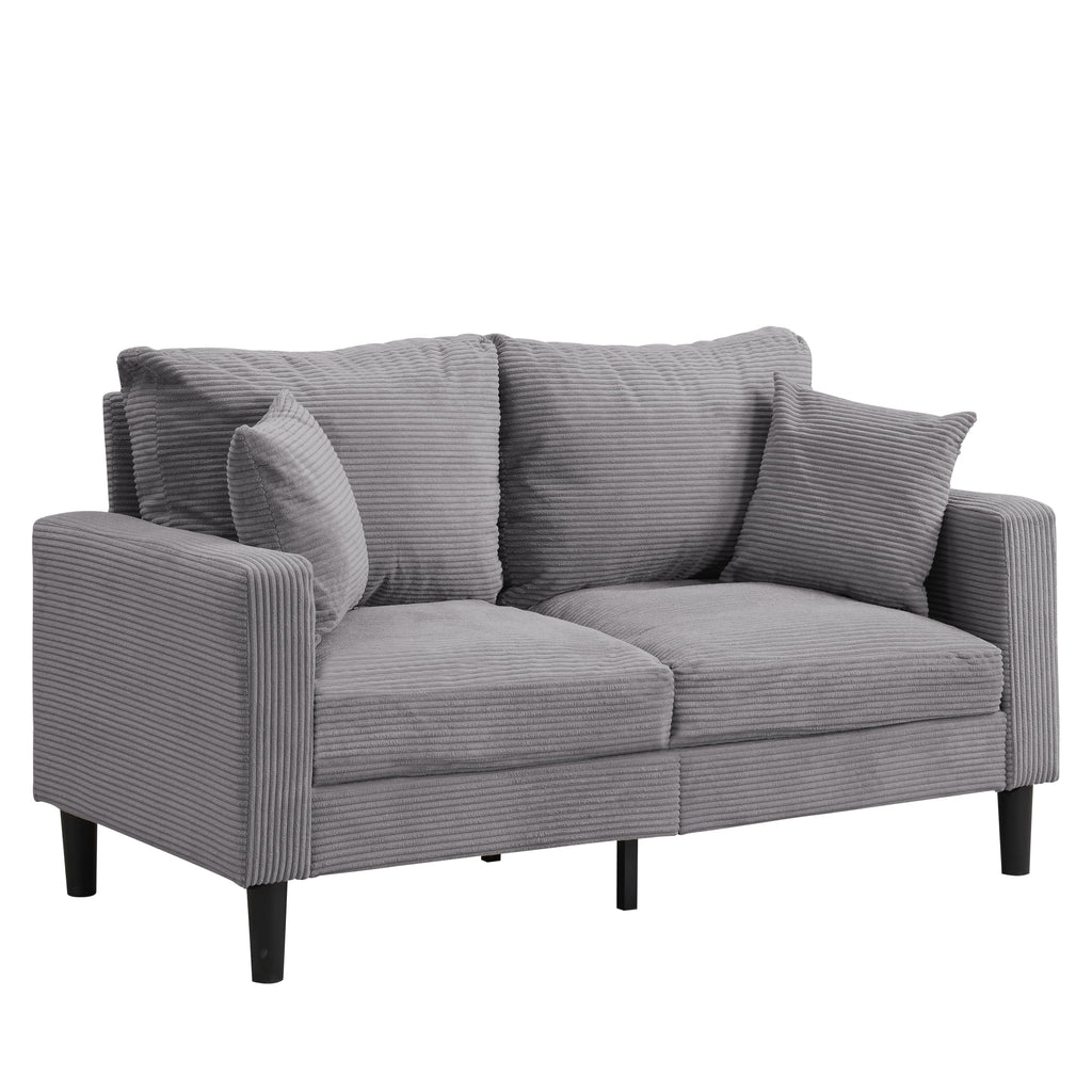 Small Space Saving Light Gray 2-Seat Upholstered Sofa P29661