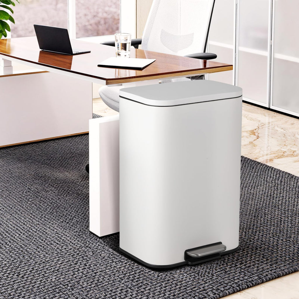 50L Stainless Steel Step Trash Can with Soft-Close Lid B157159