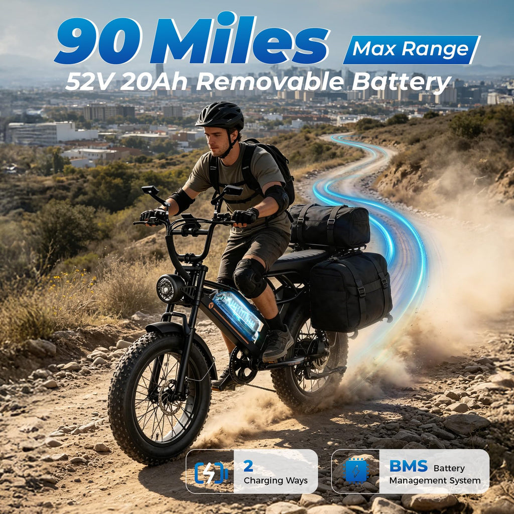 Electric Bike, 3000W Peak, 90 Miles & 38MPH Q37308