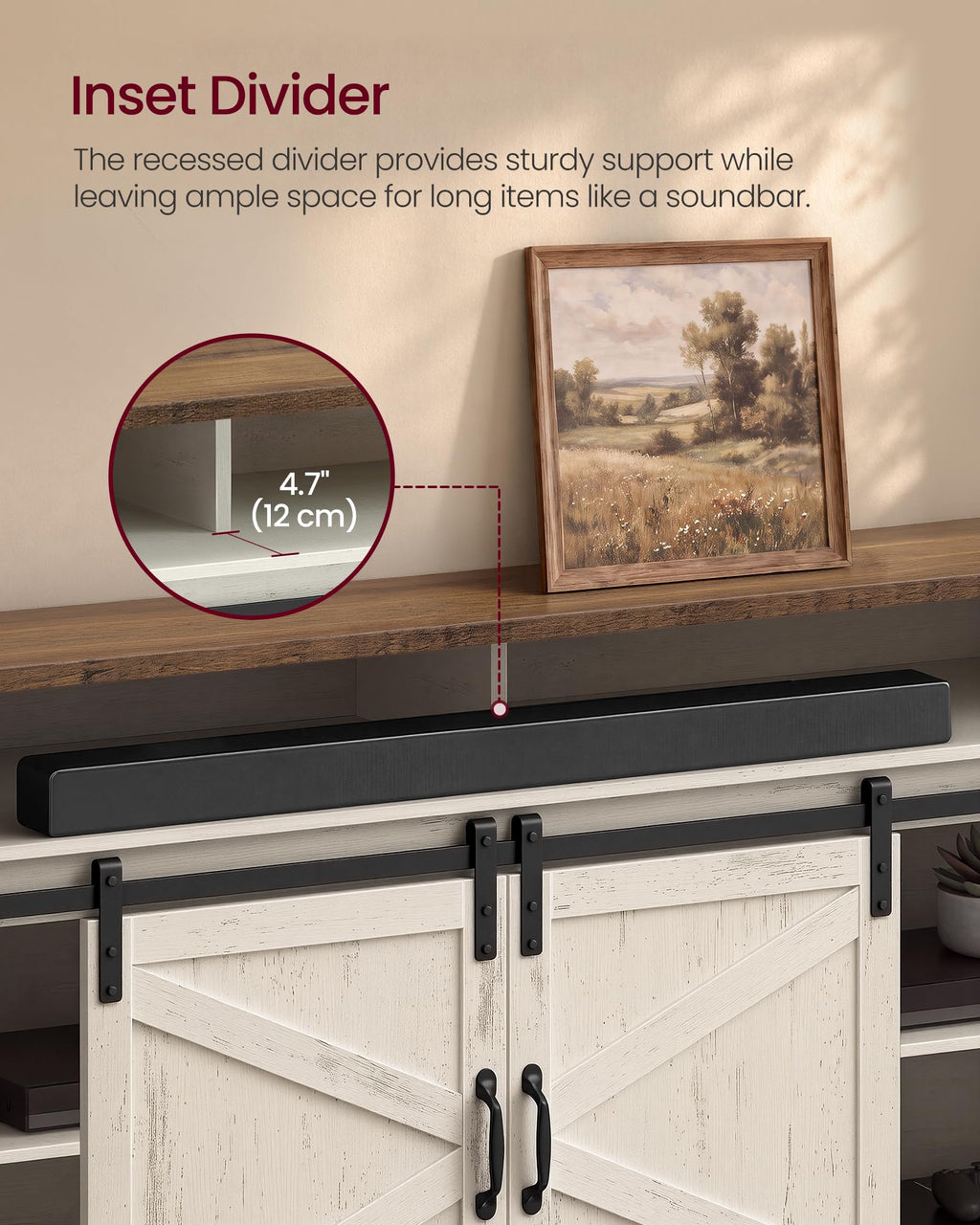 Tall Farmhouse TV Stand with Door I26814