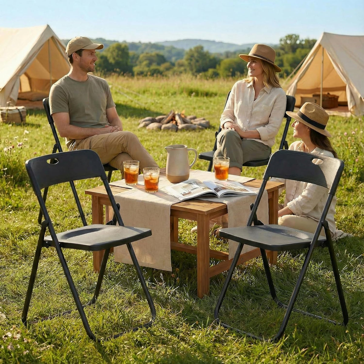 Black Plastic Folding Chairs 10 Pack R522540
