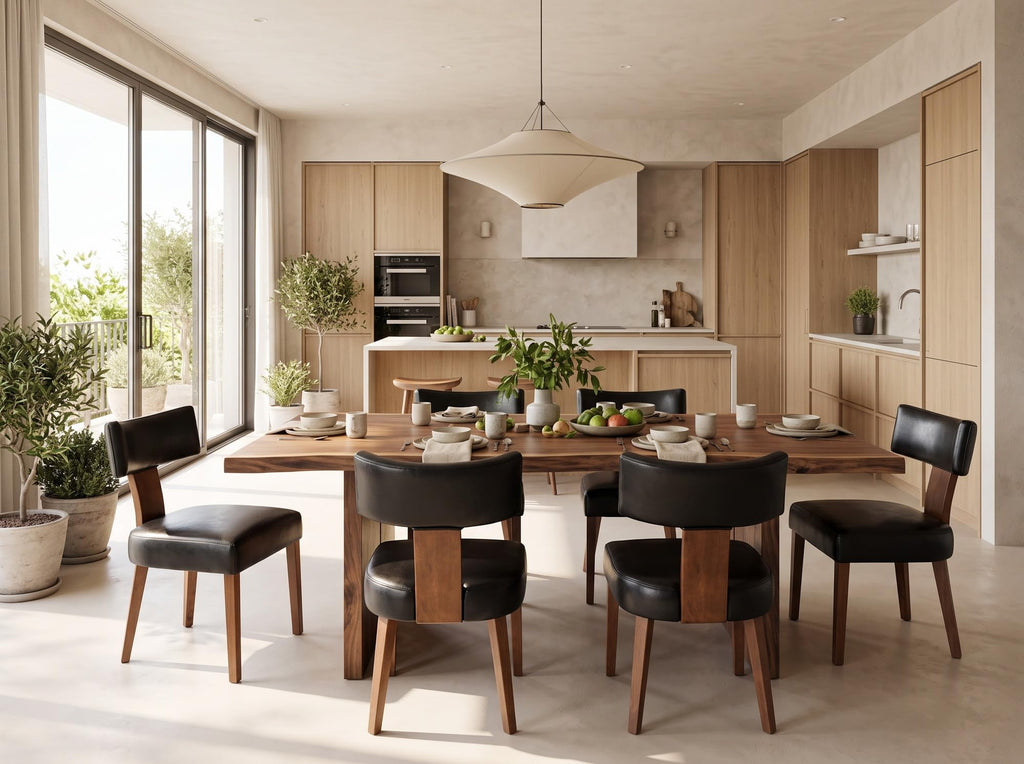Black Set of 6 PU Leather Upholstered Dining Chairs V164972