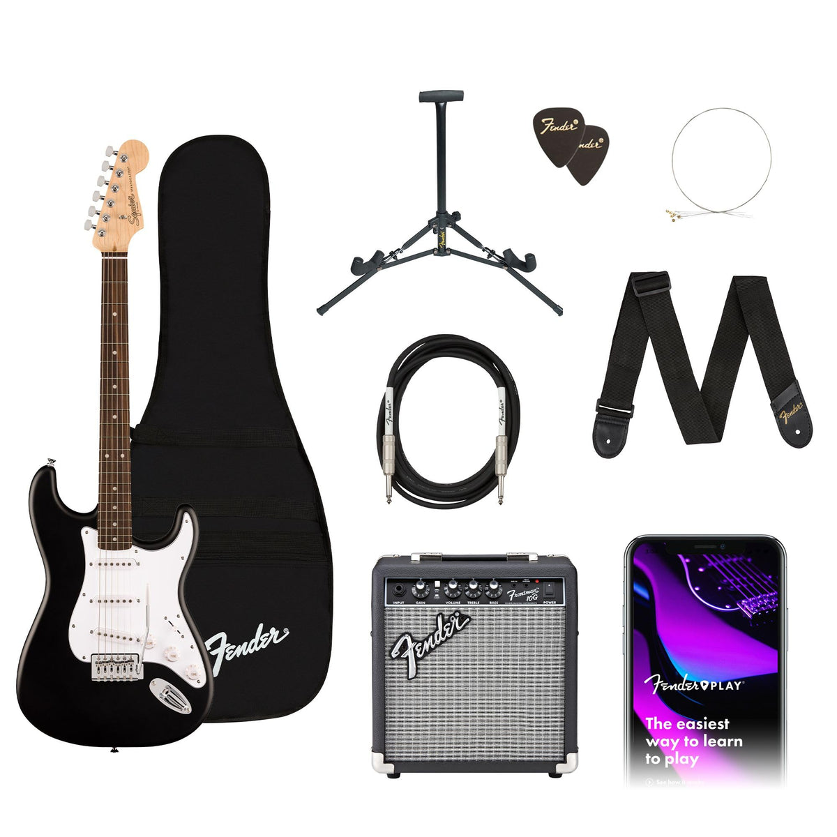 Black Electric Guitar Kit with Amp and Gig Bag Y679870
