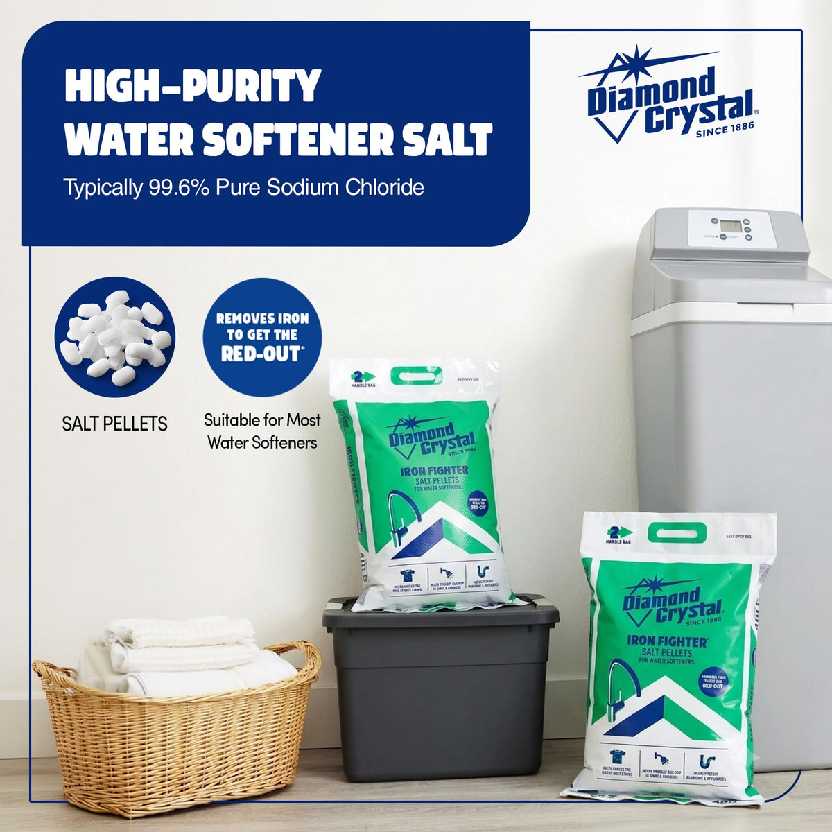 6 Pack Water Softener Salt Pellets, 40 lb G693481