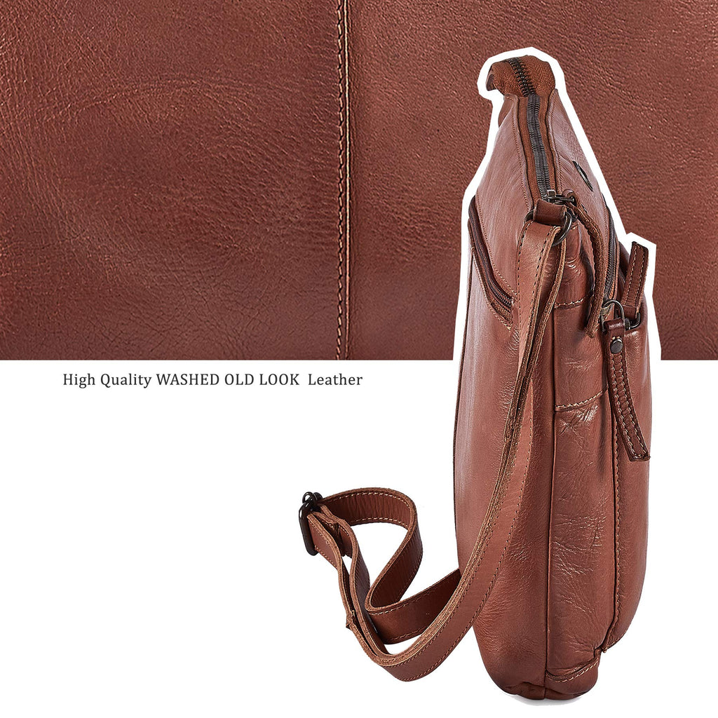 Small Genuine Leather Crossbody Bag with Adjustable Strap O2646