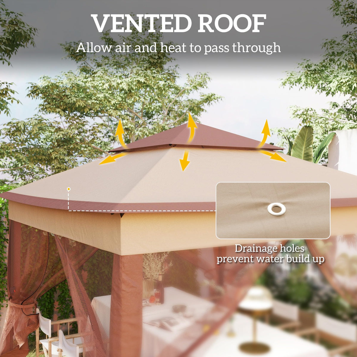 11' x 11' Pop Up Canopy with Removable Zipper Netting Z1917